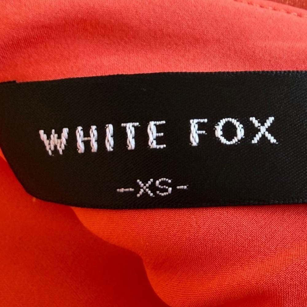 White Fox Strapless Mini Dress Orange Metallic Tie Up Back Vintage Y2K Baddie XS - Picture 12 of 13